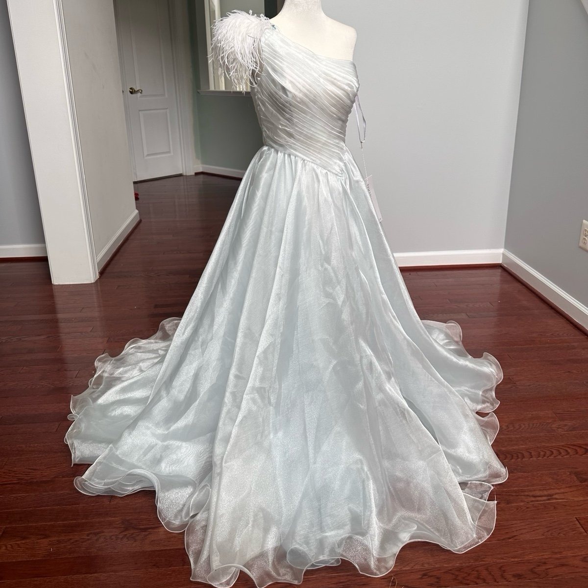 Rachel Allen Nwt One Shoulder Elegant Feminine Wedding Dress Gown Pageant Y2k